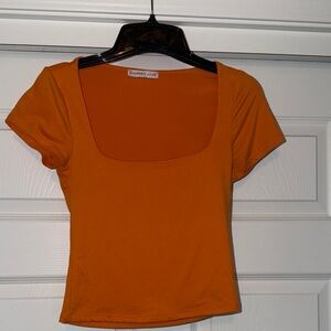 Sincerely Jules Vibrant Orange Square Neck Crop Top